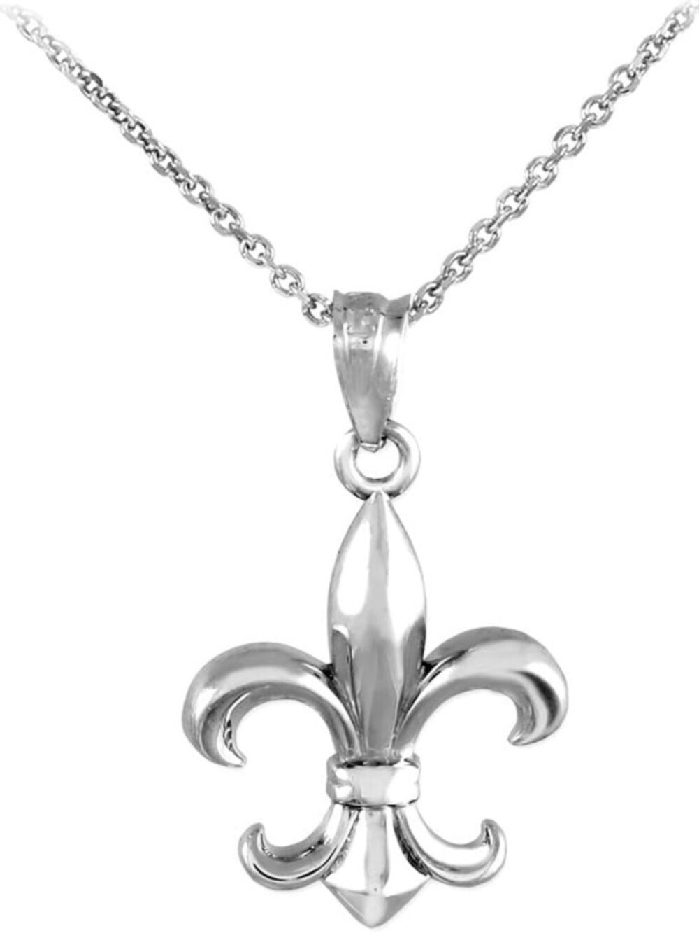 Sterling Silver Fleur-de-Lis Charm Necklace | Religious Jewelry Gift for Her